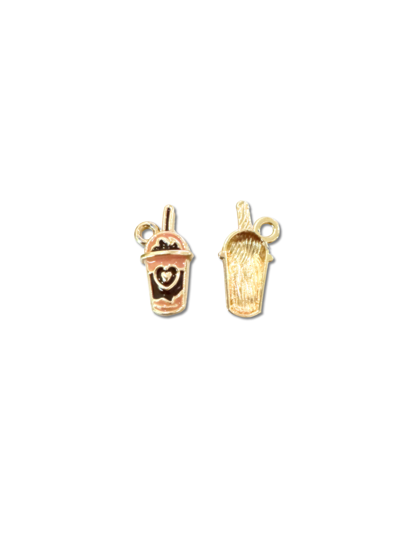 Gold Enamel Cafe Late Charm