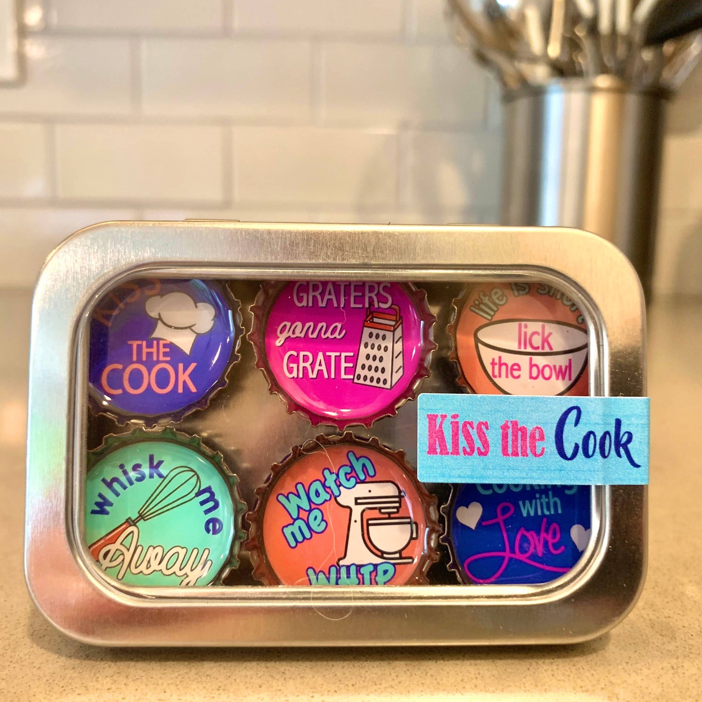 Kiss The Cook Magnets | Funny Kitchen Decor